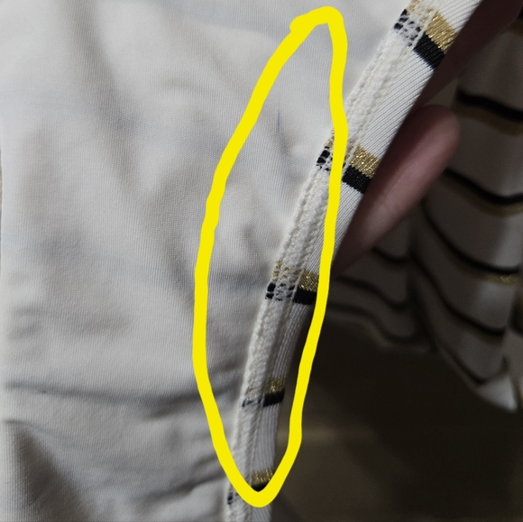 Lauren Ralph Lauren Off Shoulder One Piece Shimmer Gold Black White Swim Suit - Picture 13 of 13